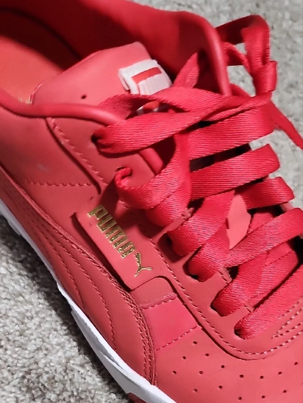 Puma Women’s Red Lace-Up Casual Sneakers